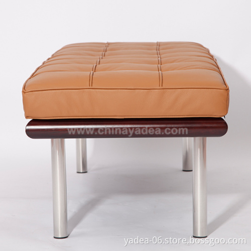 Living room furniture design white red black leather Barcelona bench